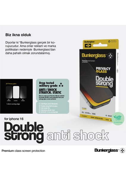 Bunkerglass Double Strong Iph.12 Pro Hayalet Cam Ekran Koruyucu iPhone 12 Pro