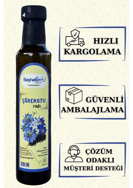 Çörek Otu Yağı 250 ml Soğuk Press Katkısız Saf Seyreltilmemiş Yerli Tohum Isıl Işlem Görmemiş