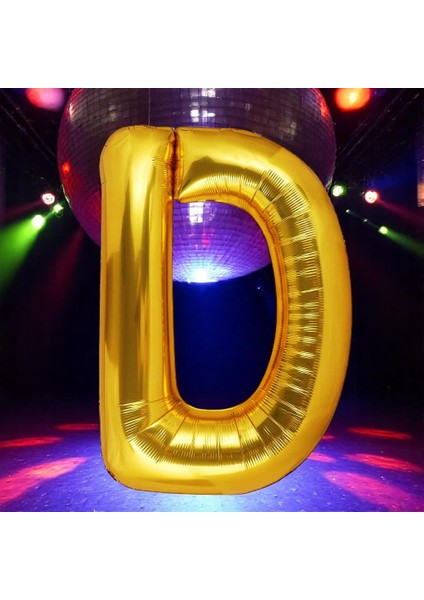 Vıp Yüksek Kalite 1 Metre Gold D Harfi Folyo Balon Gold D Harf Balon Helyum Gazına Uçan Balona Uygun