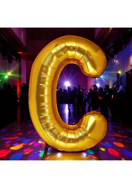 Vıp Yüksek Kalite 1 Metre Gold C Harfi Folyo Balon Gold C Harf Balon Helyum Gazına Uçan Balona Uygun