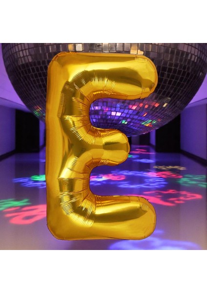 Vıp Yüksek Kalite 1 Metre Gold E Harfi Folyo Balon Gold E Harf Balon Helyum Gazına Uçan Balona Uygun