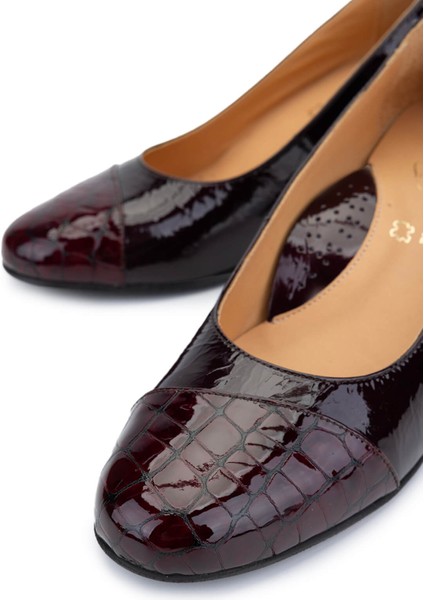 Kadın Hakiki Deri Bordo Comfort Ayakkabı 611 H61019 Bn Ayk Y25 Bordo Crc/bordo Vrnc modelleri