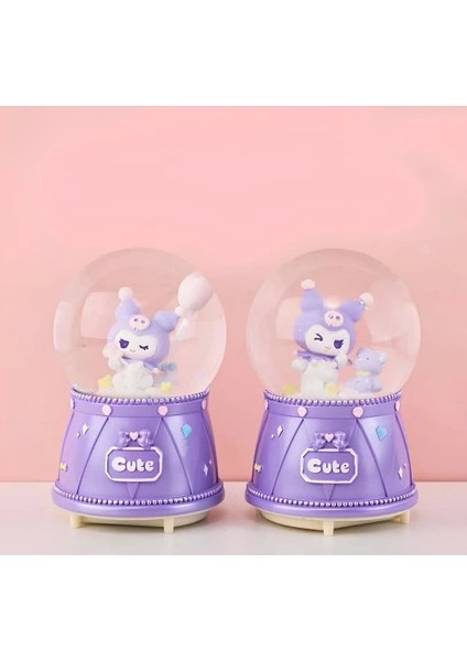 Kuromi Işıklı Müzikli Kar Küresi Orta Boy Model 3