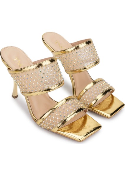 Kadın Deri/tekstil Gold Topuklu Terlik 654 366 Bn Trlk Y25 Gold
