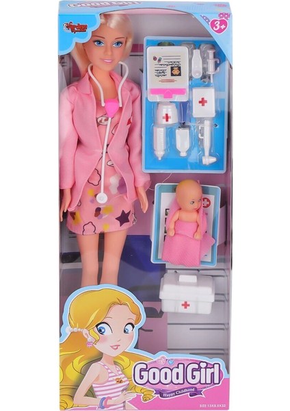 WG-115225A Aksesuarlı Doktor Bebek 29 cm -Vardem
