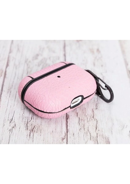 Apple Airpods Pro Uyumlu Deri Kılıf Juni Nu2 Pembe