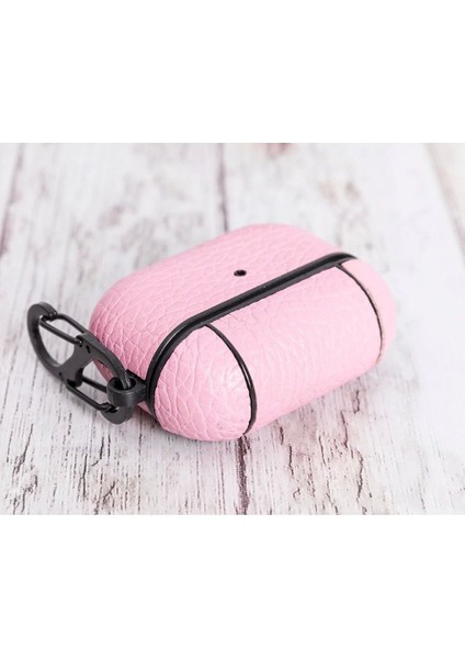 Apple Airpods Pro Uyumlu Deri Kılıf Juni Nu2 Pembe