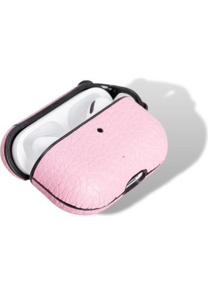 Apple Airpods Pro Uyumlu Deri Kılıf Juni Nu2 Pembe