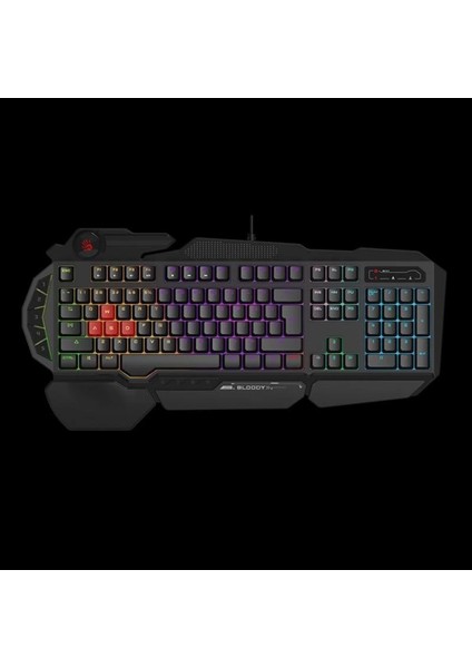 Bloody B310N USB Q Trk Rgb LED Aydınlatmalı Mekanik Hisli Siyah Gaming Klavye Bilek Destekli