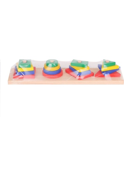 KR006 Woodoy Renkli Geometrik Şekiller -Karsan Oyuncak