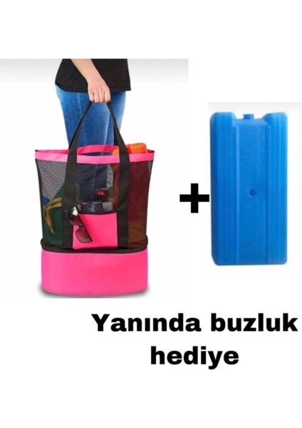 Termos Çanta - Piknik Çantası Plaj Çantası Mega Boy / Buz Aküsü Hediyeli (336336)