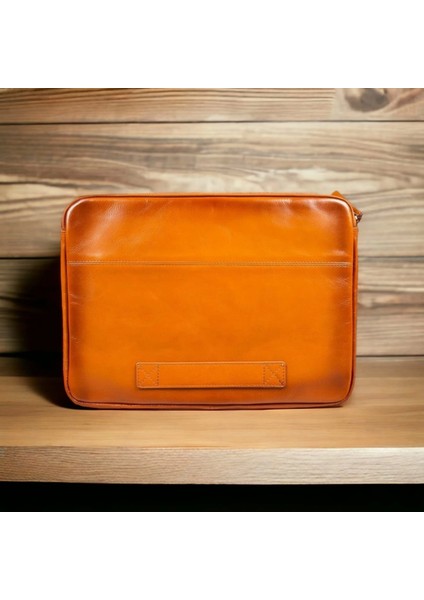 Awe 14 Inç MacBook ve Pc Uyumlu Deri Kılıf RST2EF Taba