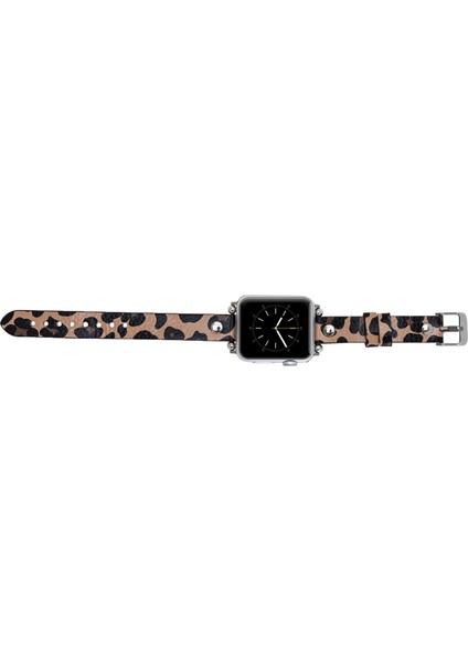 Apple Watch Uyumlu Deri Kordon 42-44-45MM St Leopar Ne