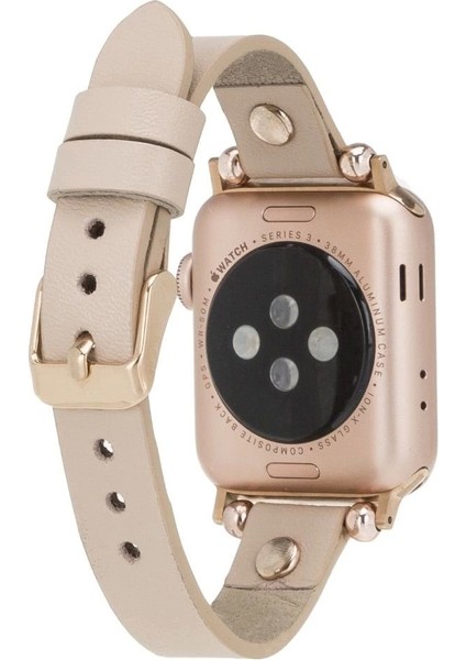 Apple Watch Uyumlu Deri Kordon 42-44-45MM Rt Erc3 Bej