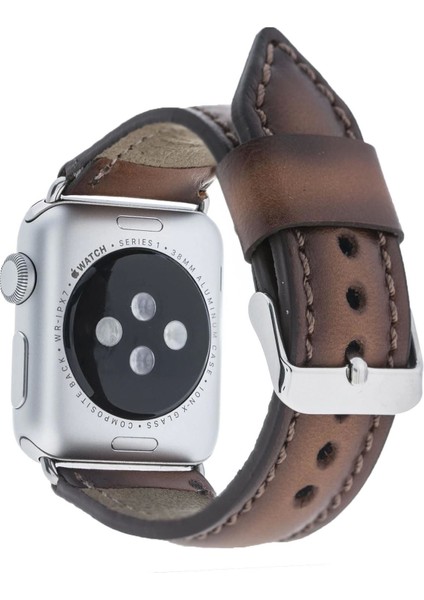 Apple Watch Uyumlu Deri Kordon 42-44-45MM SM26 Kahve