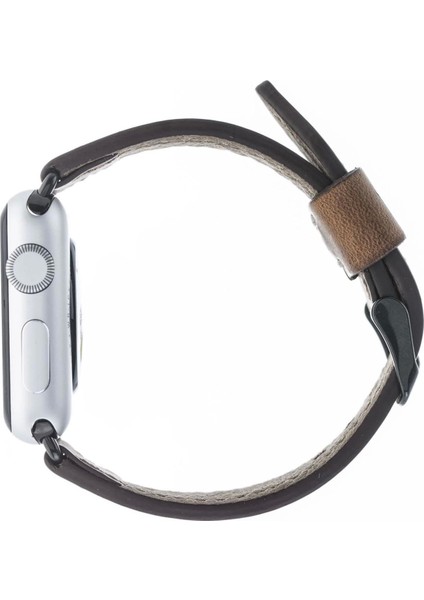 Apple Watch Uyumlu Deri Kordon 42-44-45MM SM26 Kahve