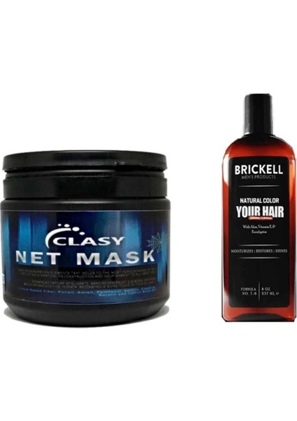 Brickell Saçta Beyazlık Giderici Bakım Şampuanı 237 Ml/clasy Net Mask Dolgun Için Maske 450 ml