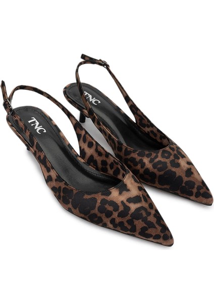 Kadın Vegan Leopar Topuklu Ayakkabı 735 5327 Bn Ayk Y25 Leopar
