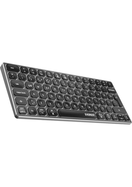 Everest KB-BT97 Siyah/gri Bluetooth Ultra Ince+Şarjlı Q Mac/win/android/ıos Uyumlu Kablosuz Klavye