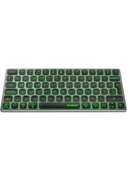 Everest KB-BT97 Siyah/gri Bluetooth Ultra Ince+Şarjlı Q Mac/win/android/ıos Uyumlu Kablosuz Klavye