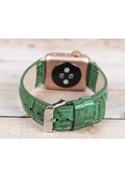 Apple Watch Uyumlu Deri Kordon 42-44-45MM Croco YK04