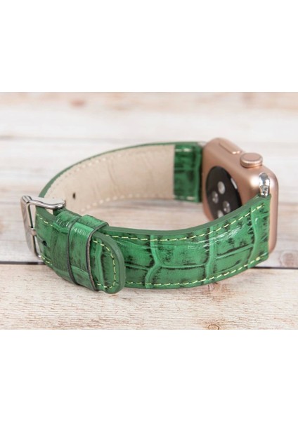 Apple Watch Uyumlu Deri Kordon 42-44-45MM Croco YK04