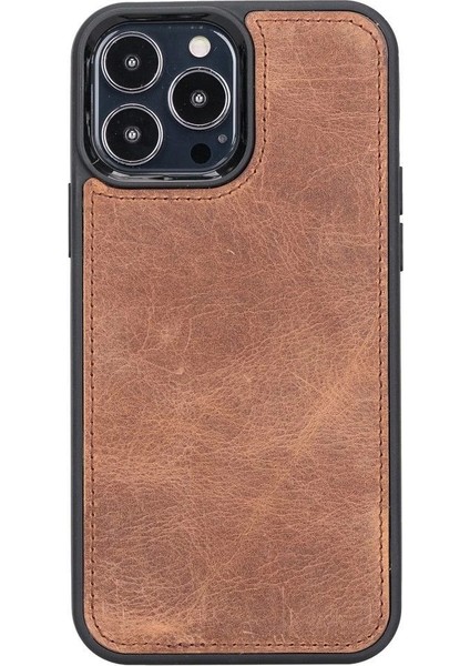 Apple iPhone 13 Pro Max Uyumlu Deri Cüzdanlı Kılıf G2 Kahverengi
