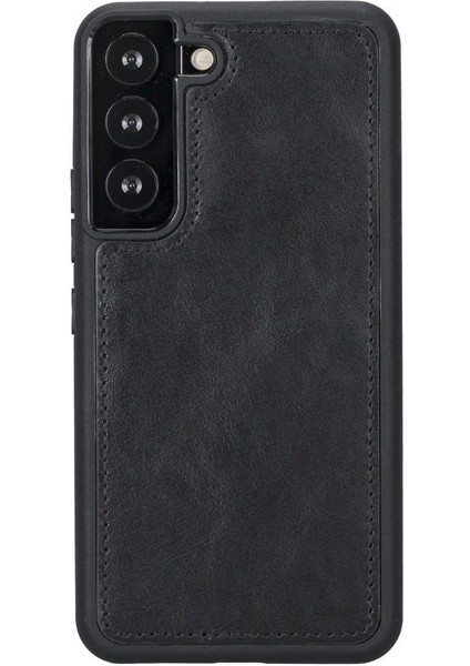 Samsung Galaxy S22 Uyumlu Deri Cüzdanlı Kılıf Mwwn Rst1 Siyah