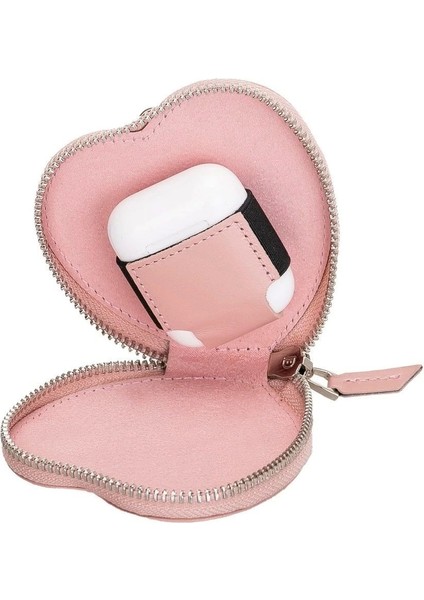 Apple Airpods 2.nesil Uyumlu Deri Kılıf Valentine Nu2 Pembe
