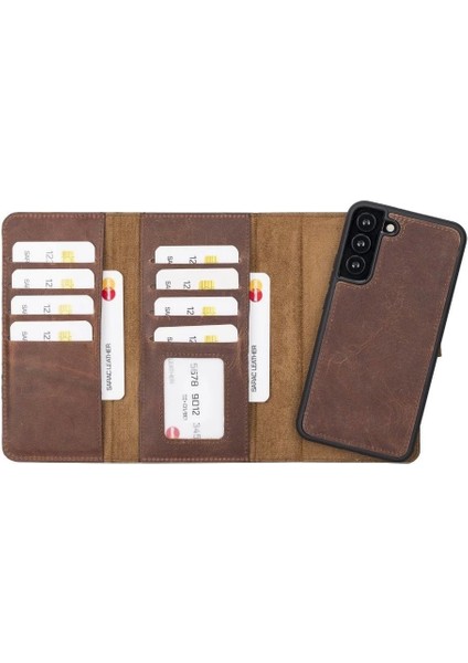 Samsung Galaxy S22 Plus Uyumlu Deri Cüzdanlı Kılıf Santa G2