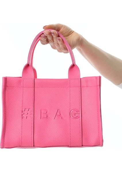 Baghashtag Pembe Deri Mini Tote Çanta