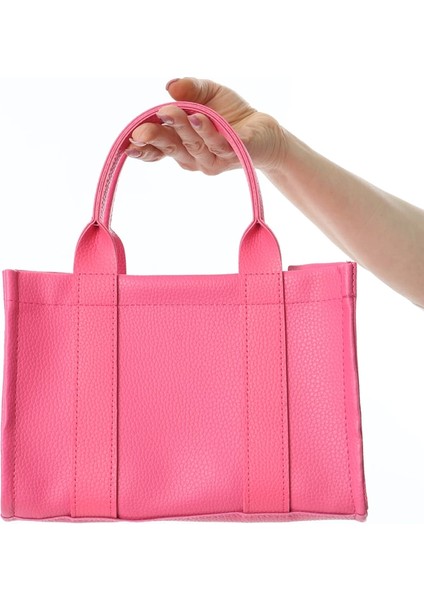 Baghashtag Pembe Deri Mini Tote Çanta
