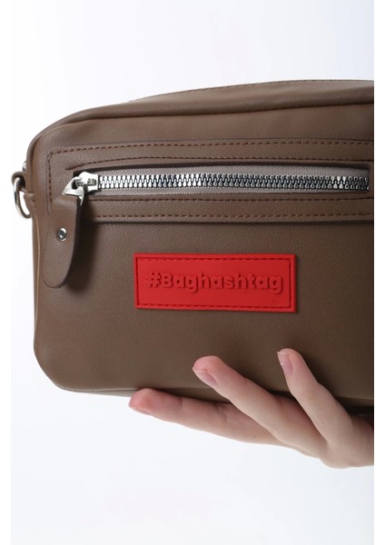 Baghashtag Kahverengi Minik Unisex 3 Gözlü Deri Çanta