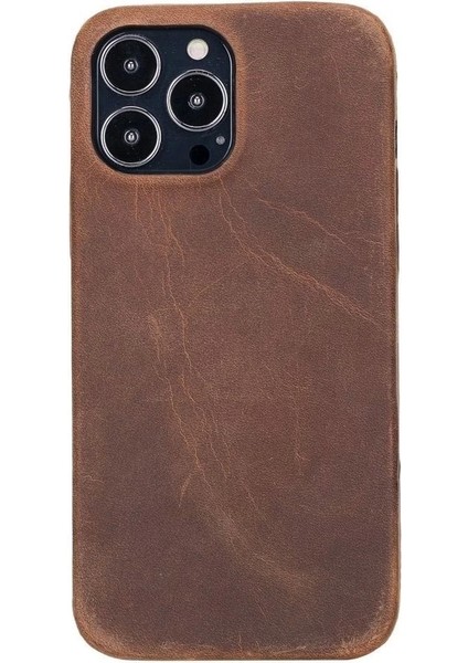 Apple iPhone 13 Pro Max Uyumlu Deri Arka Kapak Rock G2