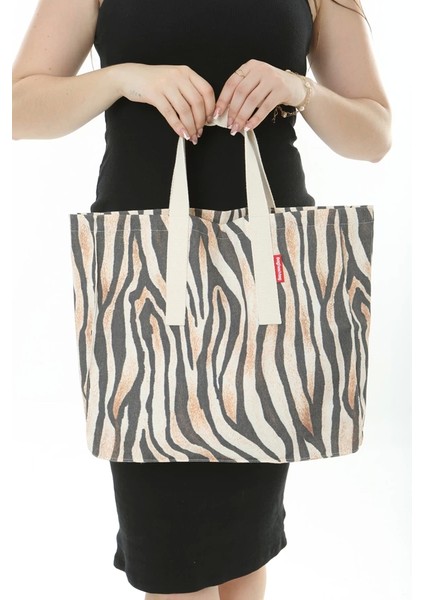 Baghashtag Leopra Baskılı Gabardin Bez Çanta
