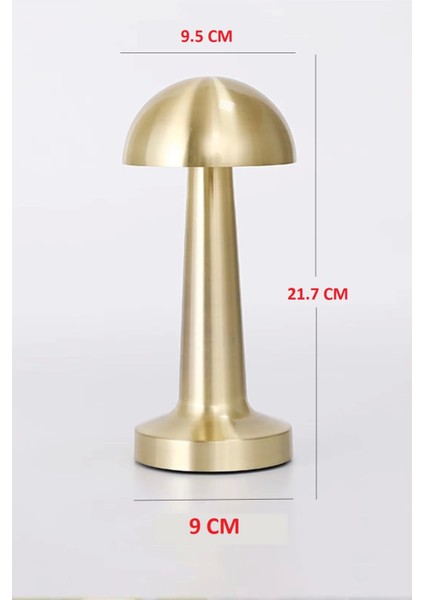 CT-8429 Dokunmatik Mantar Masa Lambası 3 Işık Renkli Şarjlı Masa Lambası Metal Ürün