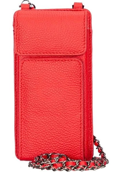 Avjin 6.9 Inch Uyumlu Deri Kılıf Cüzdan Askılı Erc2 Kırmızı