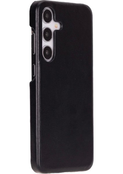 Samsung Galaxy S25 Plus Uyumlu, Hakiki Deri, El Yapımı Arka Kapak, Kömür Siyah