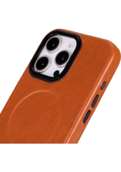 Apple iPhone 16 Pro Max Uyumlu, Hakiki Deri, El Yapımı Kılıf, Gölgeli Taba