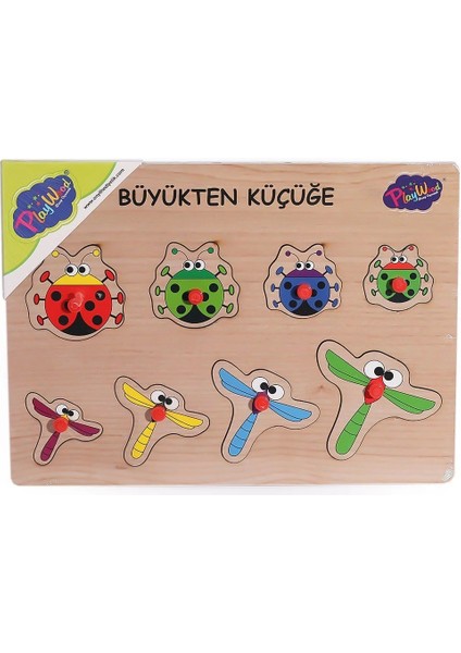 131-132 Ony Ahşap Tutmalı Puzzle Büyükten Küçüğe