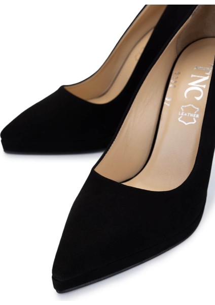 Kadın Hakiki Deri Siyah Süet Topuklu Ayakkabı 815 9382 Bn Ayk Y25 Sıyah Suet modelleri