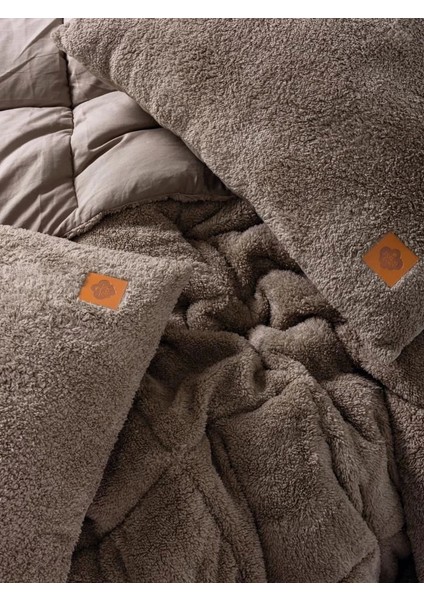 Cotton Box Peluş Çift Kişilik Yorgan Seti Bej
