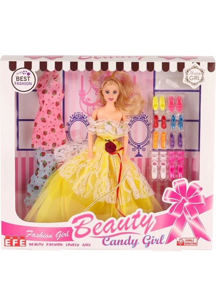 207 Ayakkabı Setli Candy Girl Bebek -Efe Toys
