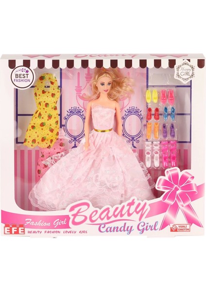 207 Ayakkabı Setli Candy Girl Bebek -Efe Toys
