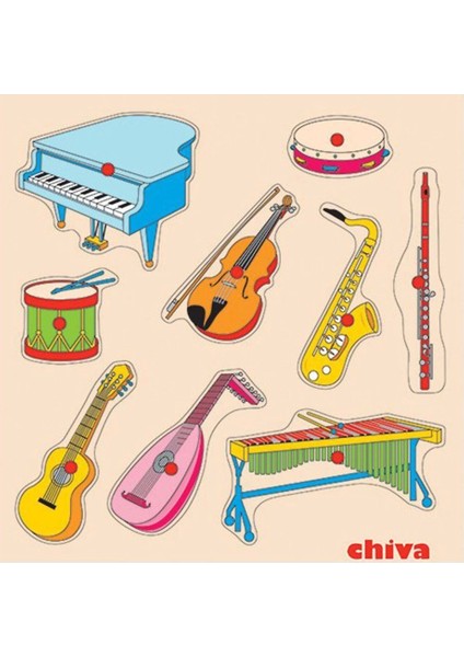 1004-CS Chiva, Müzik Aletleri Ahşap Puzzle