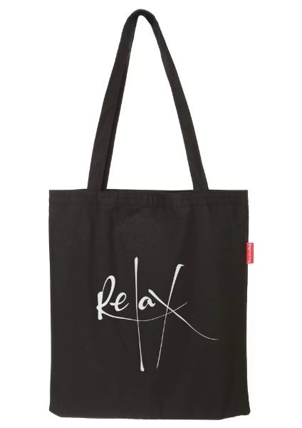 Baghashtag Siyah Bez Çanta Relax Baskılı