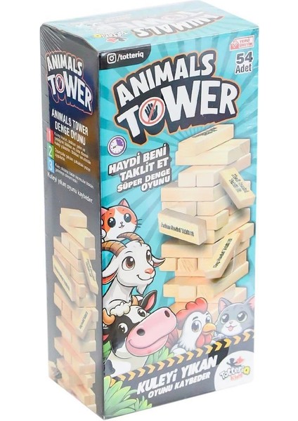 7378 Animals Tower Süper Denge Oyunu 54 Parça -Tottreiq