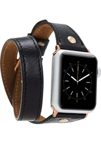 Apple Watch Uyumlu Deri Kordon 42-44-45MM Slim Dtgt Rst1