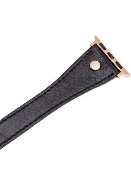 Apple Watch Uyumlu Deri Kordon 42-44-45MM Slim Dtgt Rst1
