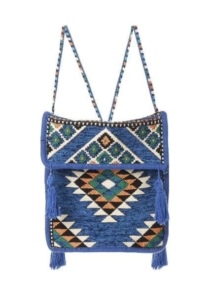 Baghashtag Mavi Kilim Motifli Heybe Çanta